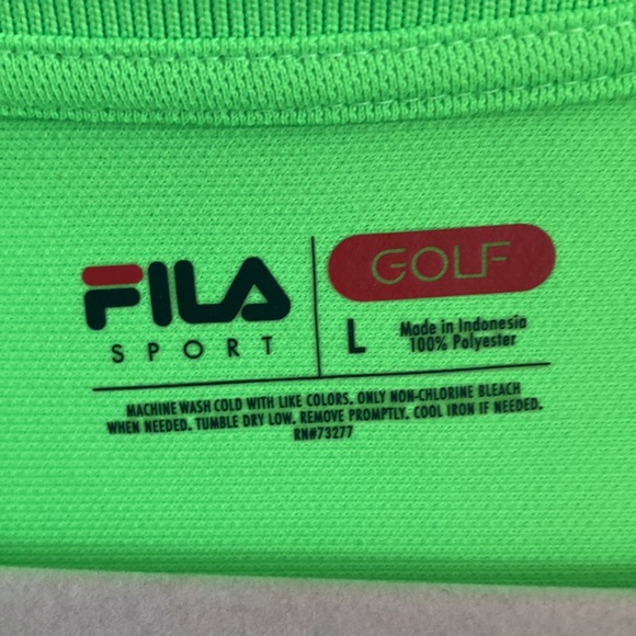 Men’s Fila Golf Polo large bright neon green - Picture 2 of 3